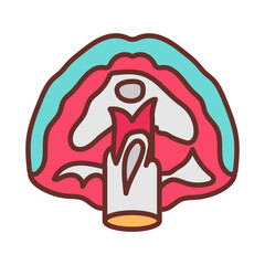 Diaphragmatic Muscle Filled Icons , Vector illustration