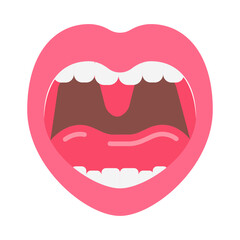 Fototapeta premium Oropharynx Flat Icons, Vector illustration