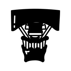 Stylohyoid Muscle Glyph Icon, Vector illustration