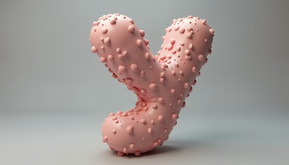 Unique Pink Bubbly Letter Y 3d Render