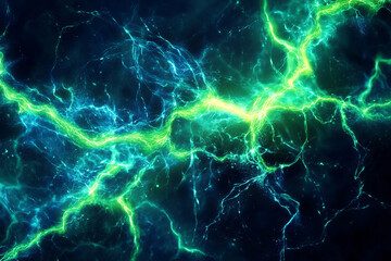 Vibrant neon lights forming pulsating design with blue green color creating dynamic effect