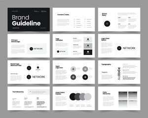 brand guidelines presentation template, brand guideline slide design, logo guideline layout