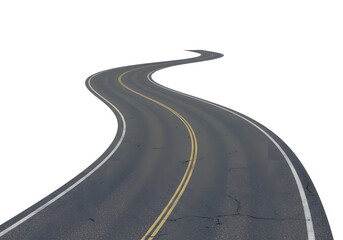 winding road on a white background