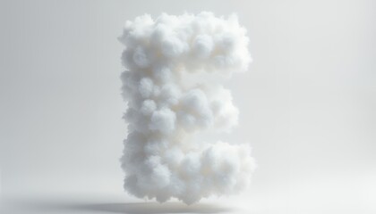 Fototapeta premium Fluffy Cloud Letter E 3d Render Abstract Art