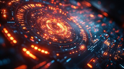 Futuristic Glowing Interface in Cinematic Style