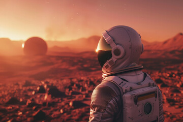 Ai generated image of fantastic landscape of another galaxy