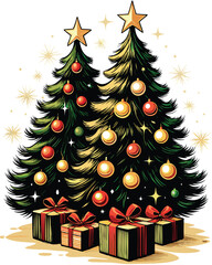 -mid-century-christmas-poster-with-decorated-trees.eps