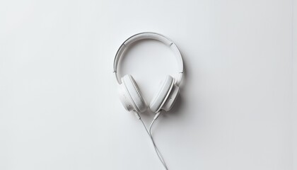 Fototapeta premium White Wireless Headphones for Music and Calls