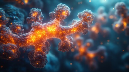 Detailed Illustration of Viruses Breaching Lung Tissue