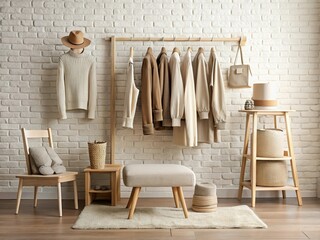 Rack of stylish clothes generative ai