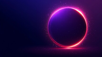Glowing Circle Abstract Neon Light Design