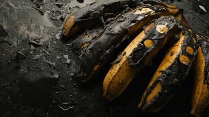 Obraz premium A close-up image of ripe bananas with vibrant yellow peels,