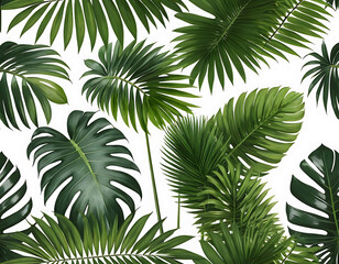 Lush Tropical Palm Leaves Background Image