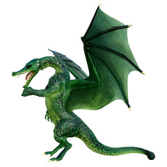 Obraz premium 3D Rendering Fairy Tale Dragon on White