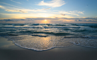Horizon over the water. Ocean waves background. Tranquil seascape. Waves splashing. Ocean view seascape.
