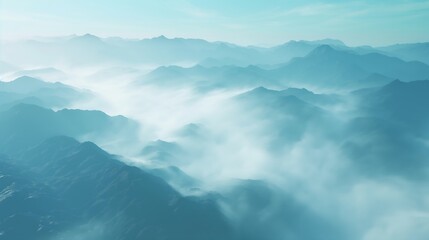 Fototapeta premium clouds over mountains in snow weather 