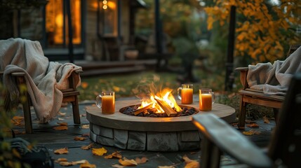 Warm and inviting evening by the fire