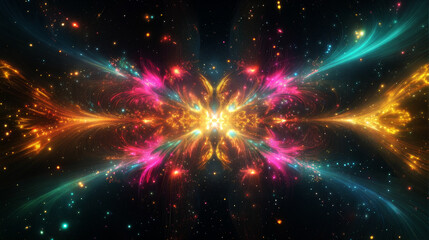 Naklejka premium Radiant Neural Rays Creating an Abstract Cosmic Glow