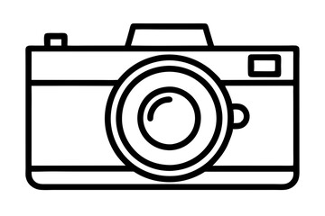 Vector Camera Icon with Lens and Shutter – Detailed Design