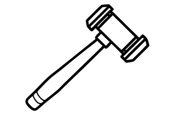 Detailed Hammer Icon Vector with Textured Wooden Handle – High-Quality Design