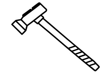 Detailed Hammer Icon Vector with Textured Wooden Handle – High-Quality Design