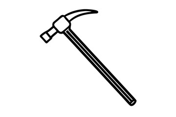 Detailed Hammer Vector Icon with Textured Wooden Handle - Tool Illustration