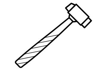 Detailed Hammer Vector Icon with Textured Wooden Handle - Tool Illustration