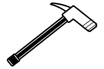 Detailed Hammer Vector Icon with Textured Wooden Handle - Tool Illustration