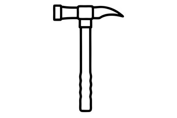Detailed Hammer Vector Icon with Textured Wooden Handle - Tool Illustration