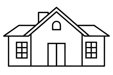 Detailed House Vector Icon with Architectural Features, Home Design Illustration