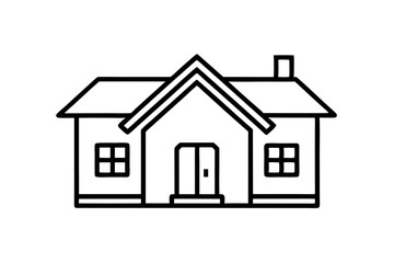 Detailed House Vector Icon with Architectural Features, Home Design Illustration