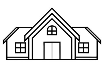 Detailed House Vector Icon with Architectural Features, Home Design Illustration