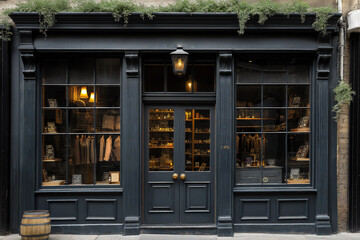 vintage wooden shop facade storefront boutique	