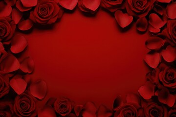 A stunning red rose blooms, framed by a delicate heart shape, capturing the essence of love and romance perfect for Valentine's Day.