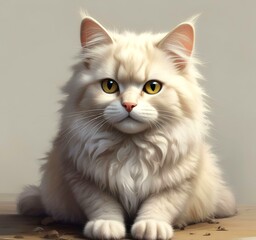 Obraz premium Illustration of fluffy cat.