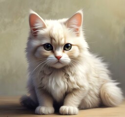 Illustration of fluffy cat.