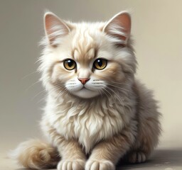 Illustration of fluffy cat.