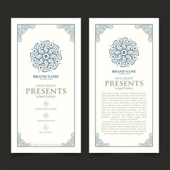 Vintage ornament pattern business card design