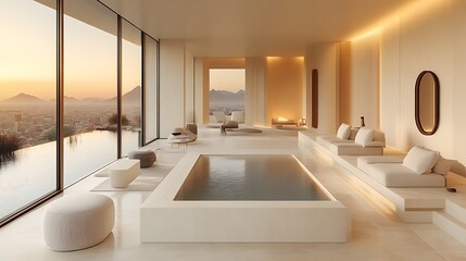 Modern Minimalist Home With Indoor Pool And City View