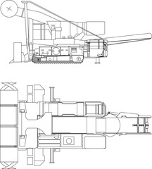 vector illustration design prototype image of military vehicle for combat with modern weapons