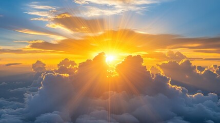 Heavenly Sunset Above the Clouds