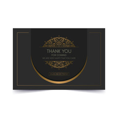 classic gold thank you wedding card