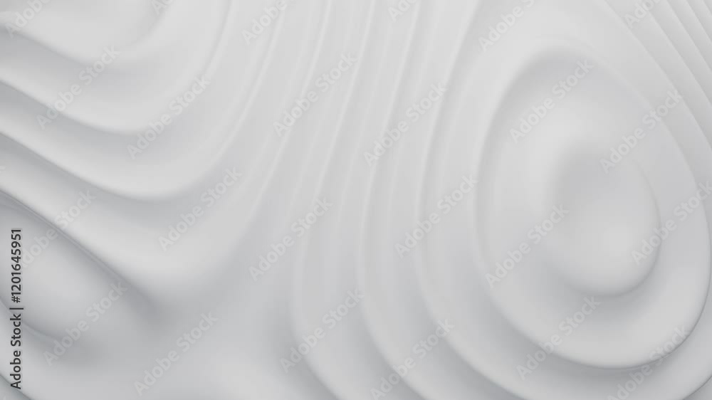 Wall mural abstract white animated background, smooth 3d curve lines motion, 4k seamless corporate background l