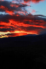 Coucher de soleil en montagne 