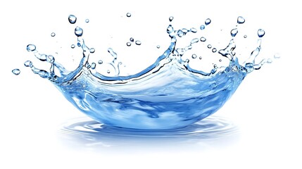 A splash of clear water creating ripples in a bowl shape.