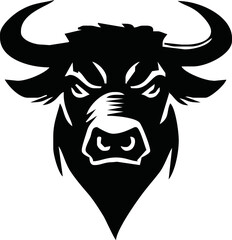 Silhouette Bull Head Icon Vector. Bull head icon isolated on white background.