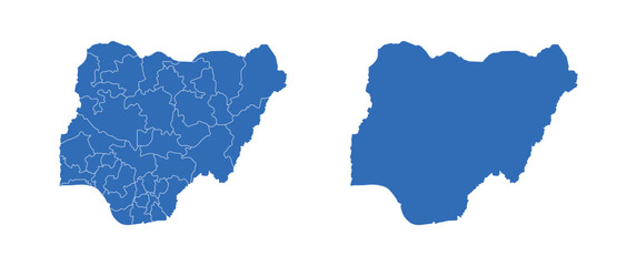 Nigeria Map vector icon. Minimalistic Colorful Map of Nigeria.