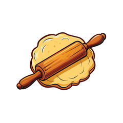 A vector illustration of fresh pasta dough rolled out on a lightly floured surface, ready for cutting into shapes.