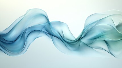 Abstract Flowing Blue and Green Waves - Serene and Elegant Design