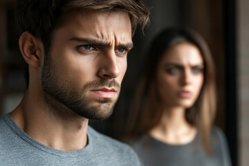 Generative AI Image of Family Couple in Conflict Highlighting Emotional Tension and Family Issues